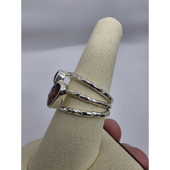 Tourmaline Pink Green Natural Stones Sterling Silver 925 Ring Womens Size 9 NEW - Picture 4 of 14